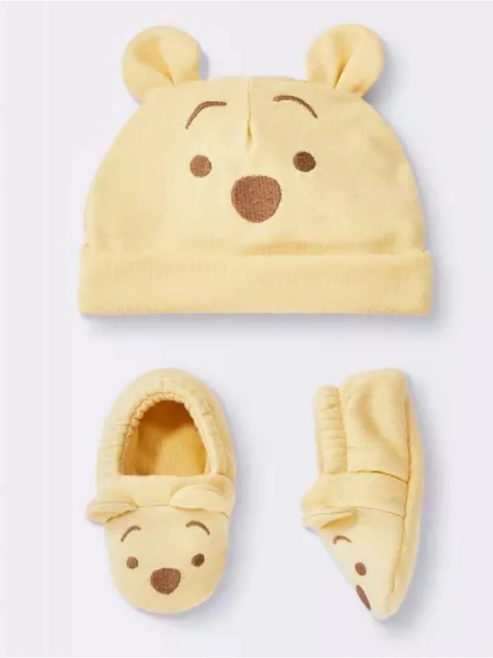 Baby Winnie the Pooh Hat and Bootie Set - Cloud Island™ Yellow- 0-3M